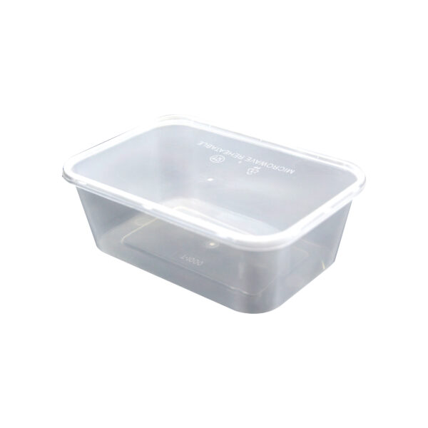 Rec1000 Rectangular Container TGSM SM1000 Rectangular 1000ML Container with Lid