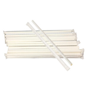 8" (6mm x 190mm) Paper Straw with Paper Wrapped - 250Pcs / 10,000Pcs