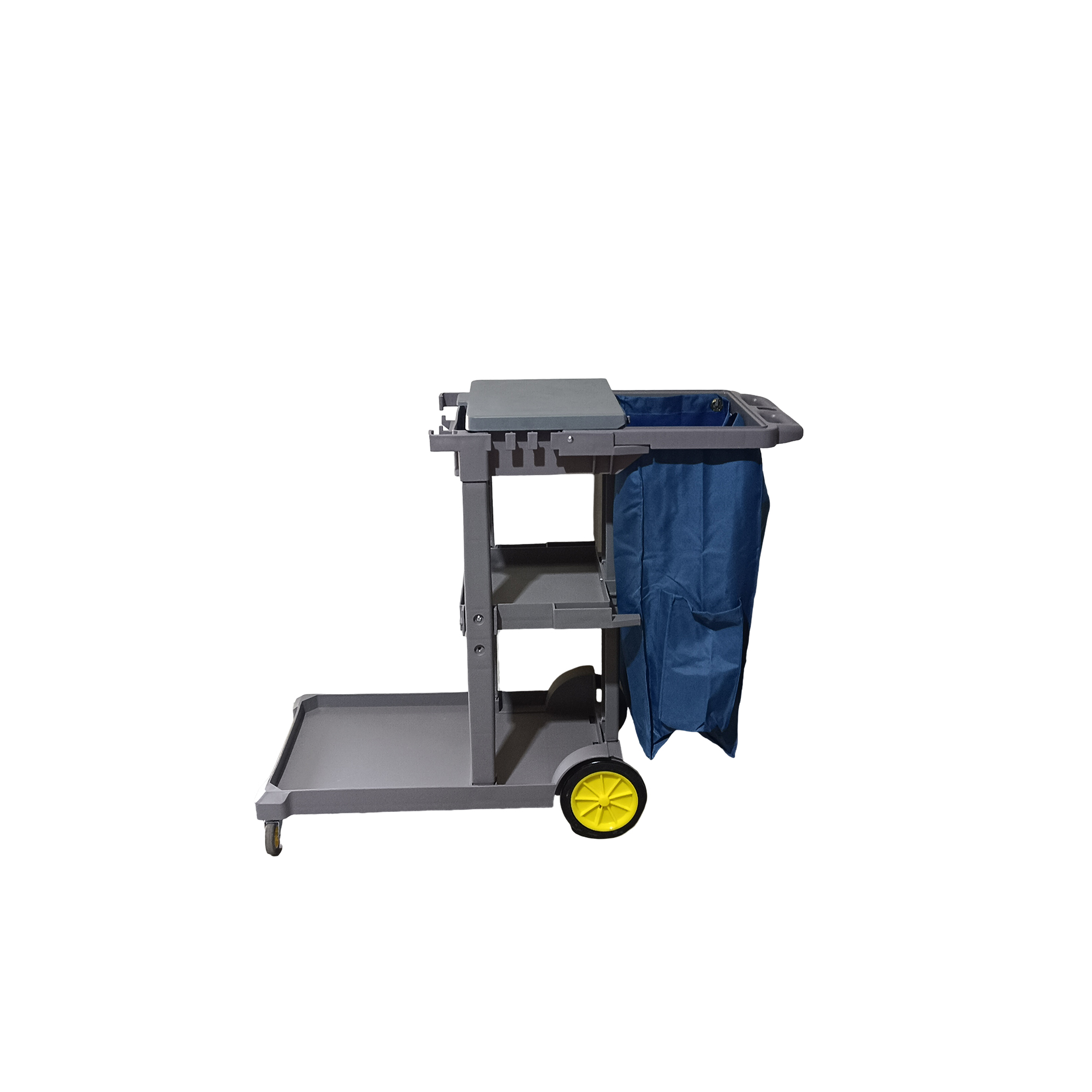 Janitor Cleaning Cart Grey with Blue Bag & Cover - Image 2