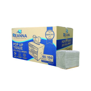 REANNA 2 PLY POP-UP HBT TISSUE ±150PULL/I.PKT ±13GSM (10*17.5CM)[60 PKT/CTN]